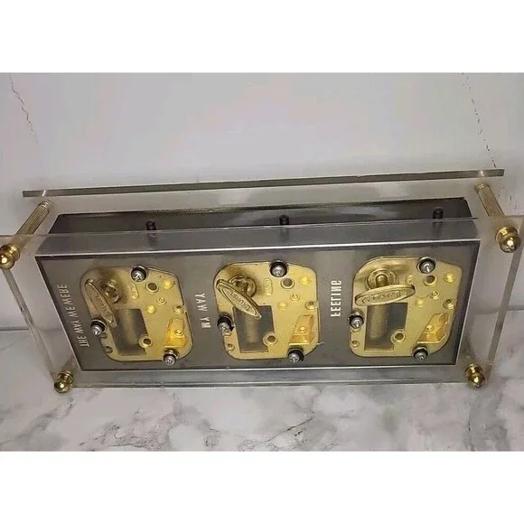 Laurel Vintage Lucite Acrylic Steampunk Music Box 3 Tunes 1970"s Collectible - Picture 4 of 5